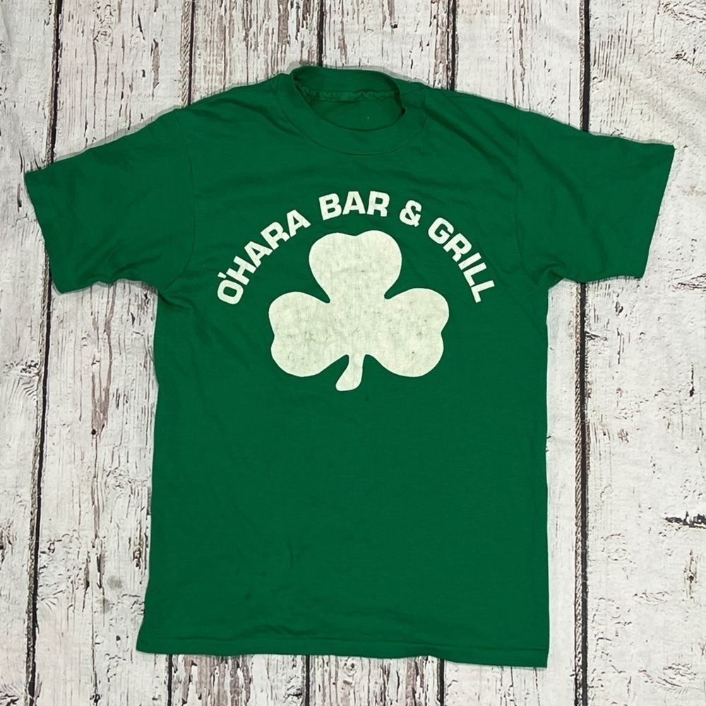 Vintage 80s Single Stitch O'Hara Bar & Grill Shamrock Irish Ireland 1980s Tshirt